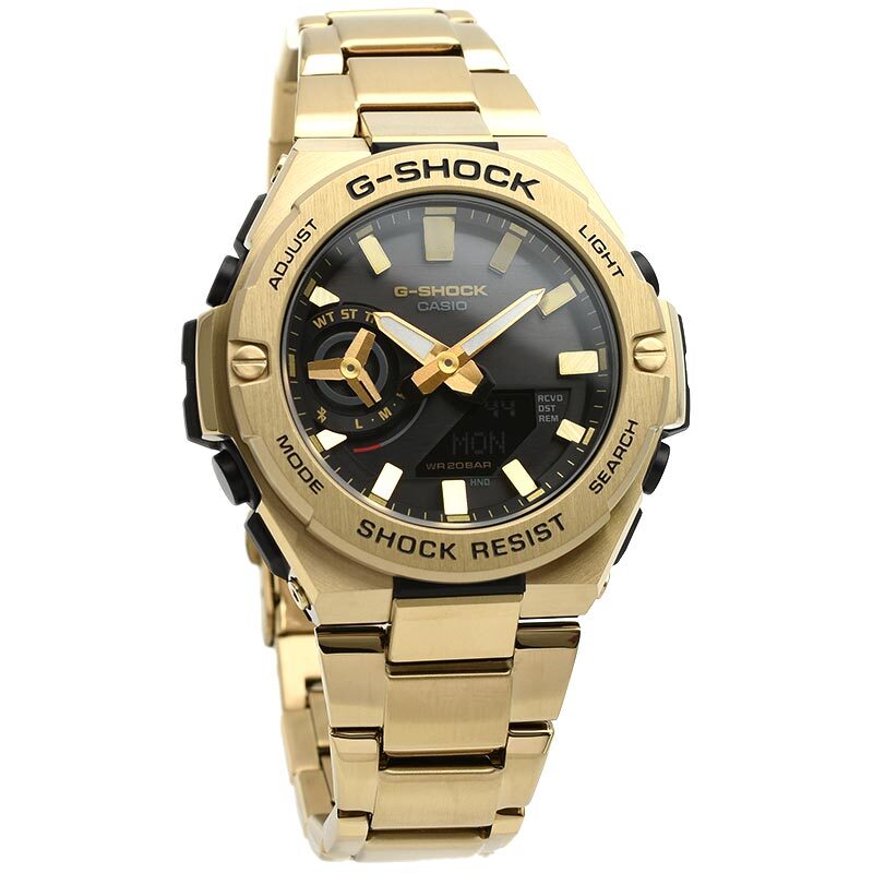 Pre-owned Casio G-shock Gst-b500gd-9ajf G-steel Carbon Bluetooth Solar Watch Gold Men's