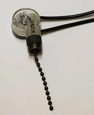 Single circuit pull-switch for canopy or fan light Antique Brass Finish 10097G