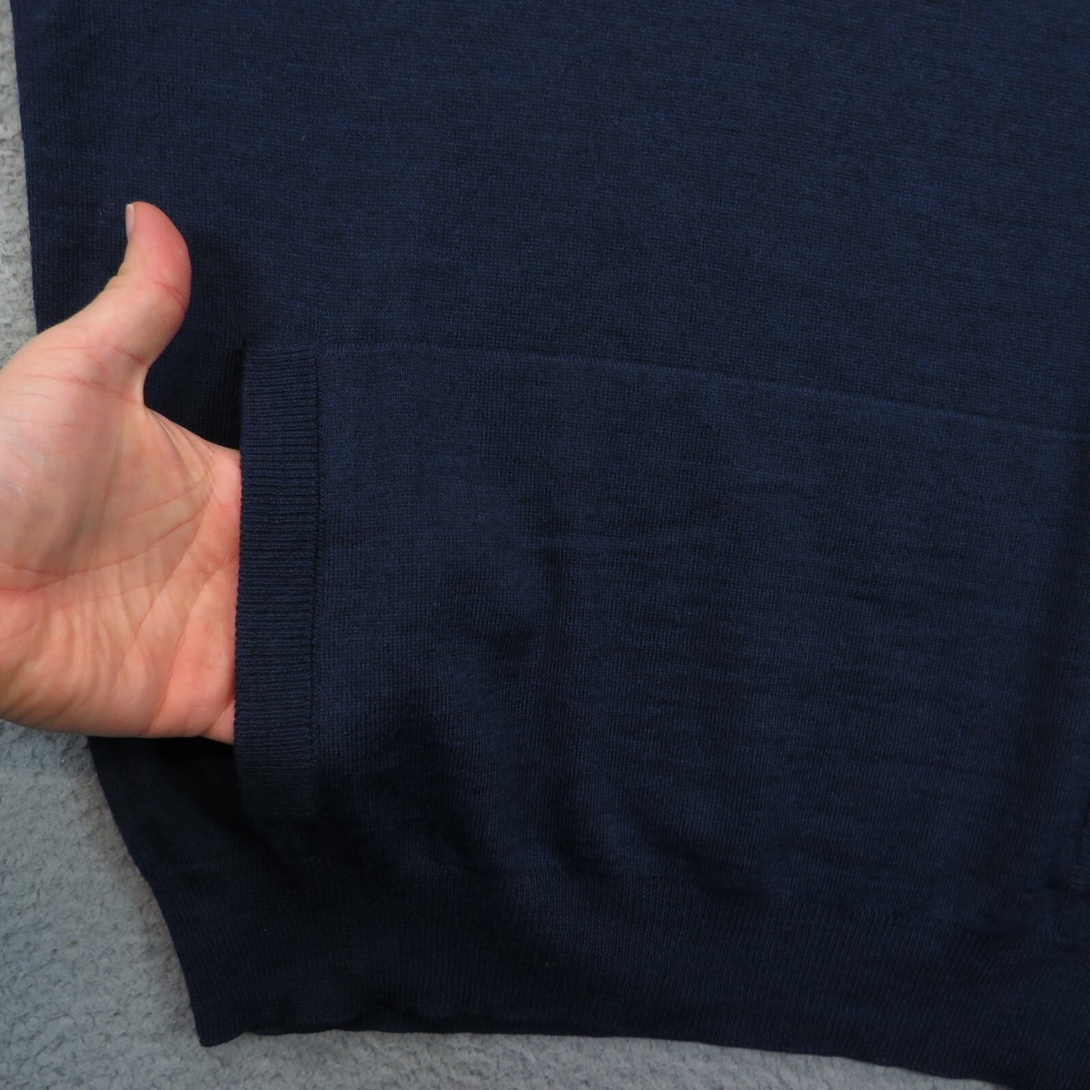 Dirk Bikkembergs ニット セーター ネイビー M Dirk Bikkembergs Mens Wool Hoodie Navy Blue Knit Sweater M