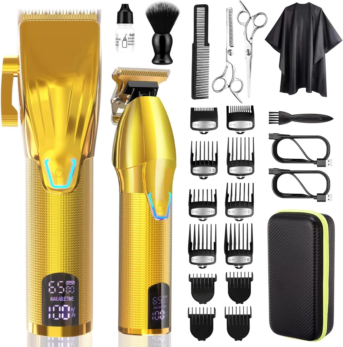 Professional Hair Clippers and Trimmer Kit for Men Barber Clipper