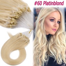 Micro-Ring Nano Ring Remy Echthaar Easy Ring Extensions Haarverlängerung 50CM
