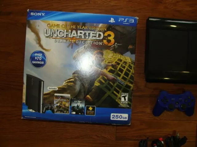 PlayStation 3 Bundle w/ 250GB Console Extra Controller Uncharted