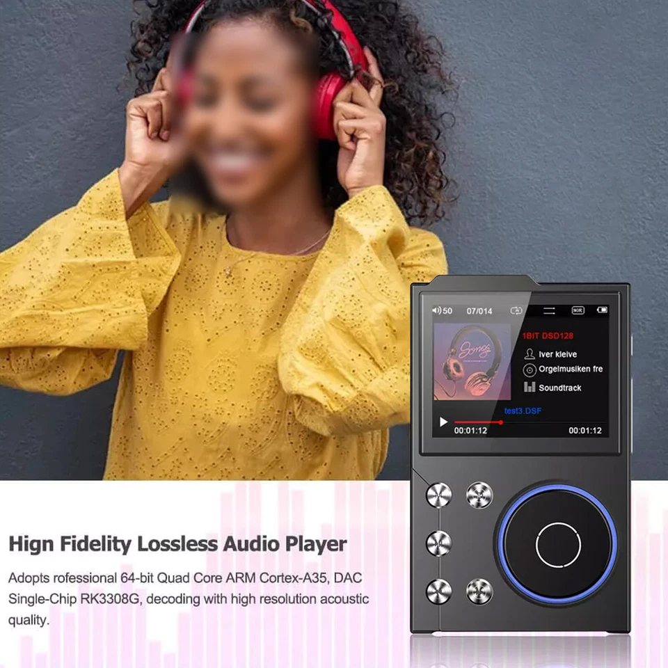 Digital HiFi MP3 Player With Bluetooth 5.3 Lossless DSD 256GB High Sound QualizX - Image 2 of 4