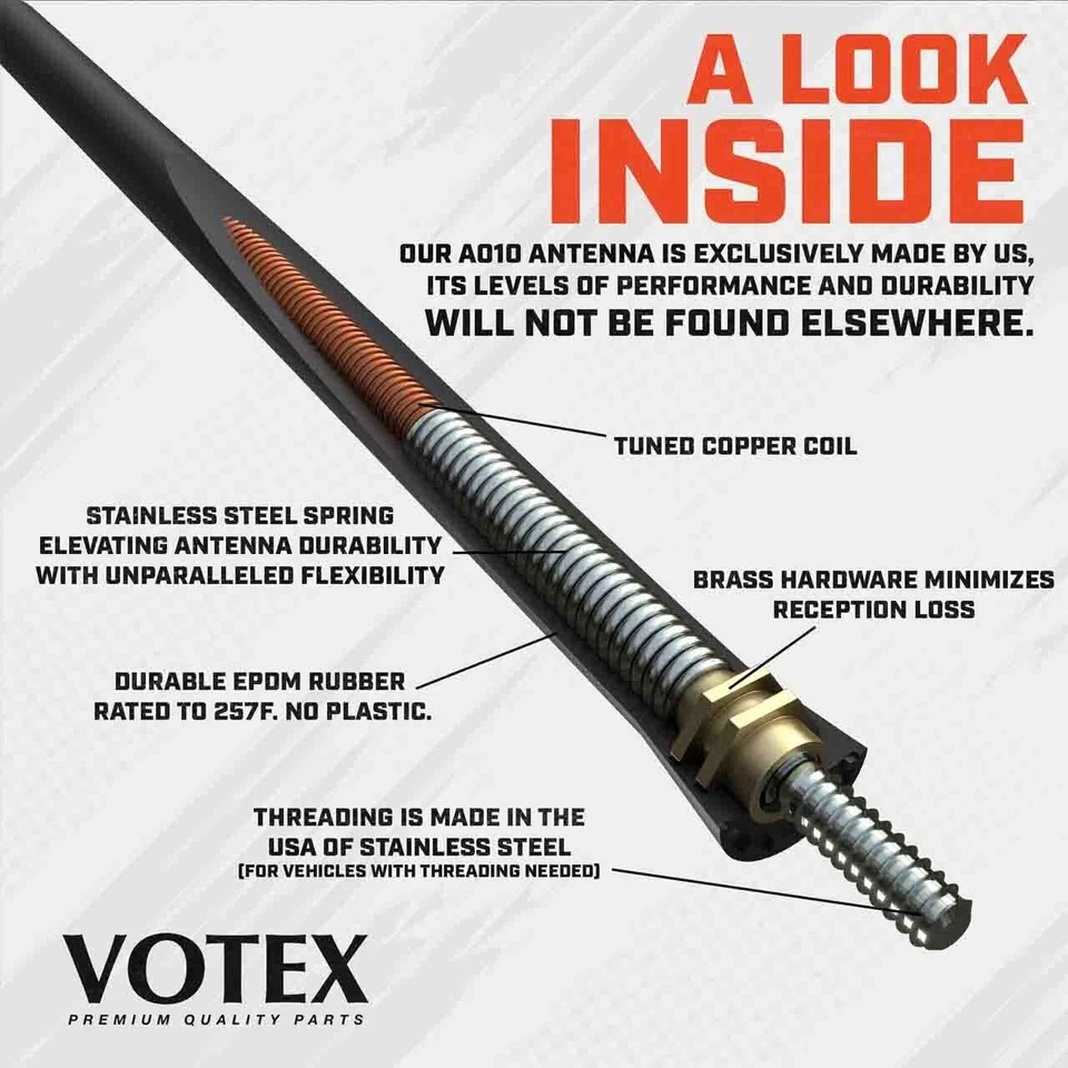 **EL ORIGINAL** MÁSTIL ANTENA CORTO 6 3/4" - SE ADAPTA A: 2010-2018 Dodge Ram 3500 Foto 2 de 4