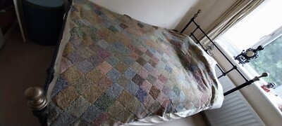 Antike Handgestrickte Häkel & Wolle Decke King Bettdecke Sofaüberwurf Tagesdecke.
