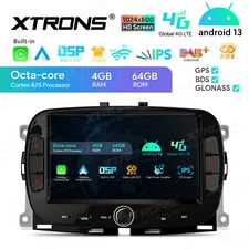 For Fiat 500 2016-2020 7" Android 14 CarPlay Car GPS Stereo Navi 4G LTE WIFI DSP