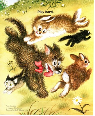 2013 GOLDEN BOOK Cute Life Lesson Pin-Up ART PRINT AD - PLAY HARD