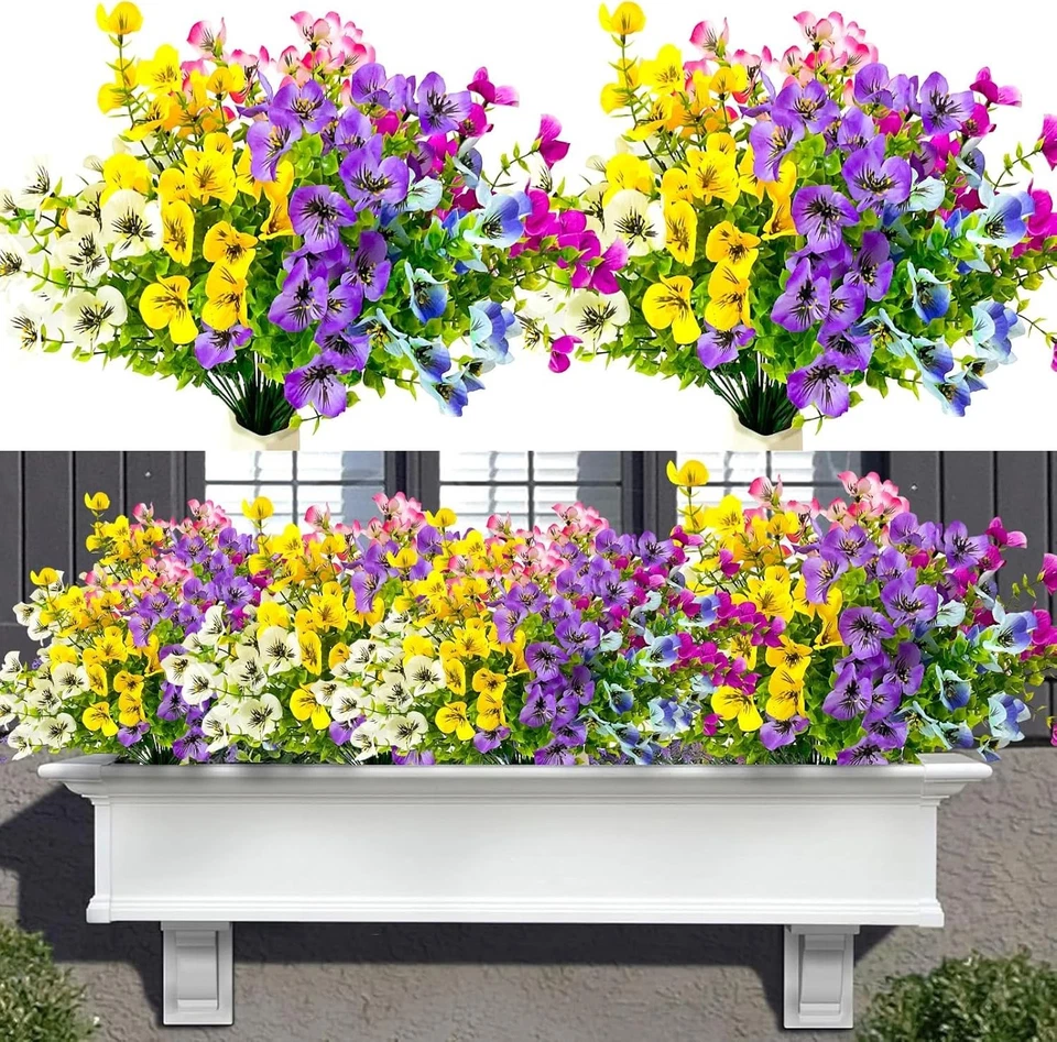 Kunstblumen Wetterfest UV-beständig Außen Balkon Garten 6 Bündel - Bild 3 von 4