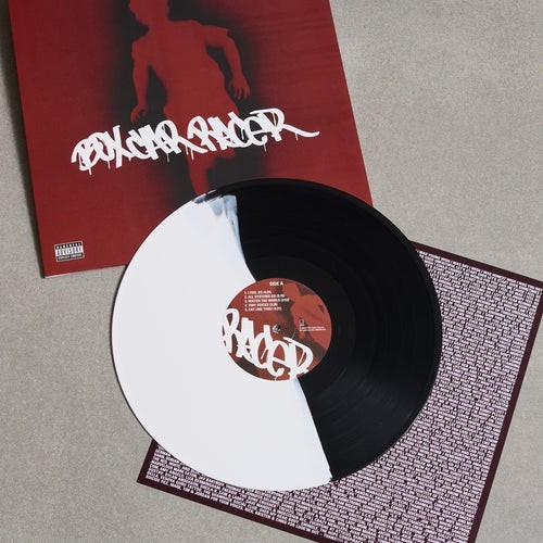 BOX CAR RACER BLACK & WHITE HALF &HALF VINYL LP LIMITED EDITION