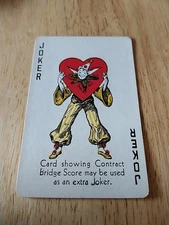 Vintage Joker Single Swap Playing Card Art Old Gaming Poker Game Fun Ads History