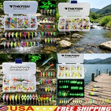 18-54Pc Winter Glow Ice Jigs Lure Kit Storage Box Perch Crappie Walleye Ice Fish
