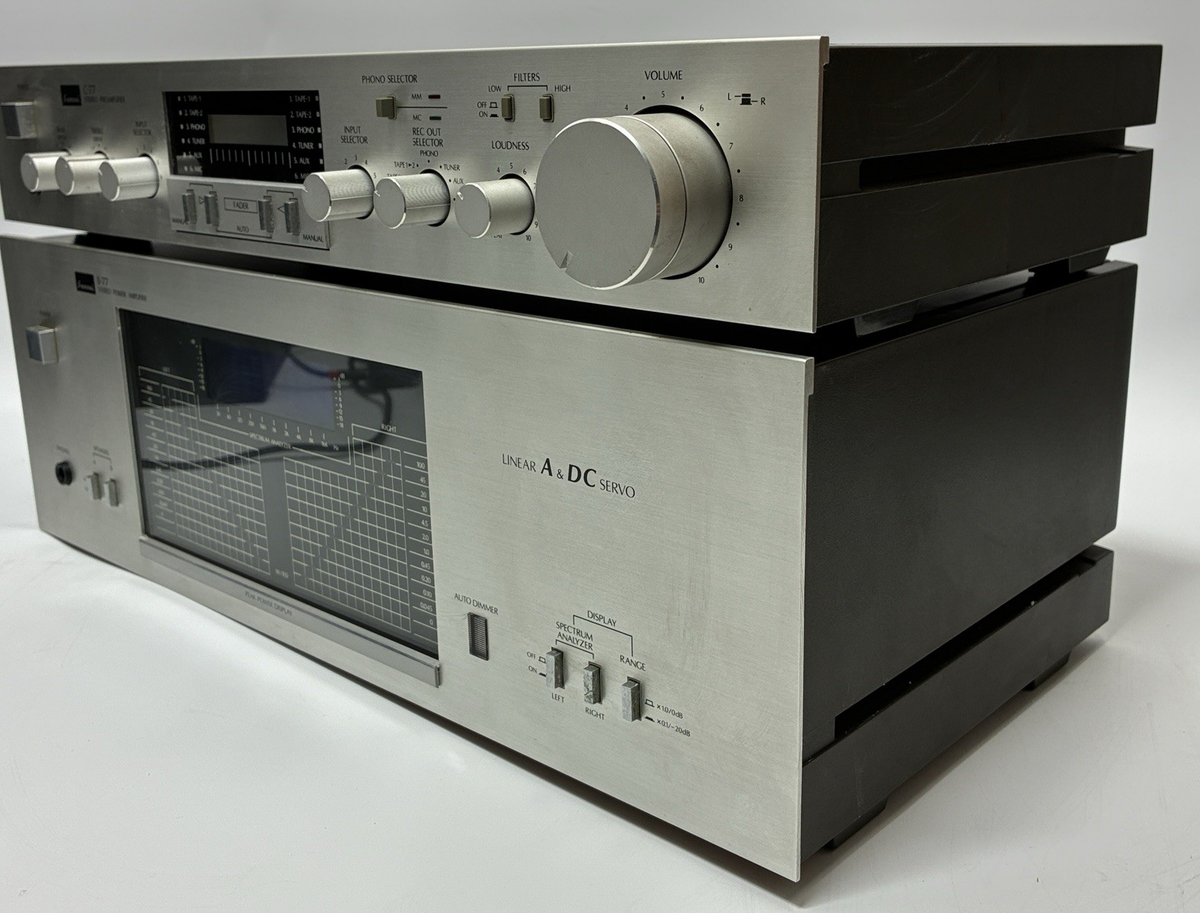 SANSUI C-77 Preamplifier B-77 Power Amplifier Set Vintage Rare