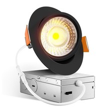 1 Pack 4 Inch 5cct Black Eyeball Gimbal Led Recessed Lights 360  90  Adjustable