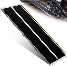 Wheelchair Ramp 8 Foot Aluminum Folding Mobility Scooter Portable Non-Slip 600LB