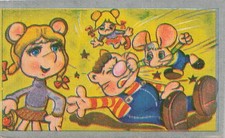 Vintage Japanese Menko Card Cartoon Mouse Action Scene 5061816070