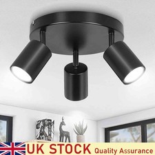 3 Way Morden Ceiling Light Spotlight Lamp GU10 Living Room Adjustable Black