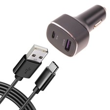 36W PD Fast Car Charger 6ft USB-C Cable 2-Port Long Cord Power for Tablets