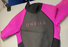 O'Neill Youth Reactor-2 2mm Back Zip Short Sleeve Spring Wetsuit, Black/Berry 14