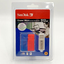 SanDisk Cruzer Micro 512MB USB Flash Drive w/ Skins SDCZ4-512-A10 New Free Ship