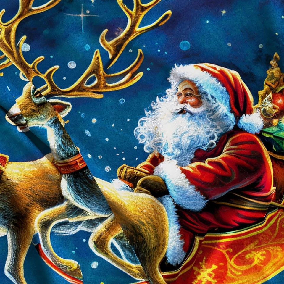 Christmas Flag 5ft x 3ft with eyelets - Christmas Banner Santa Claus - Vivid - Image 2 of 4