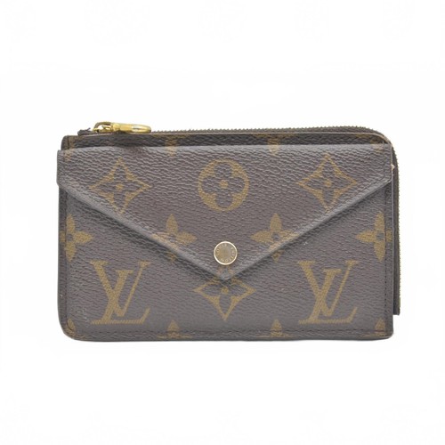 $675 Louis Vuitton  Monogram Recto Verso Card Holder Black RFID Missing Chain