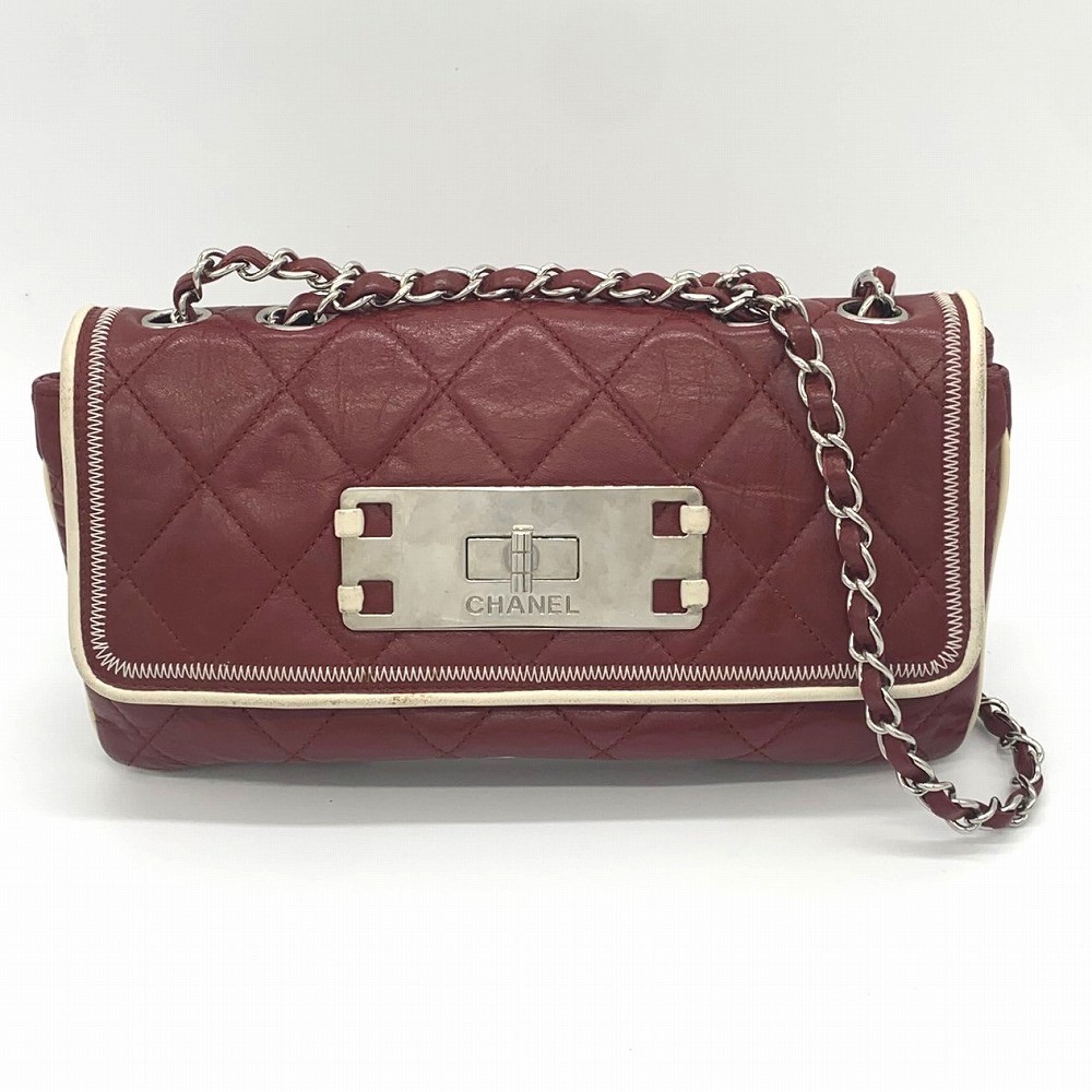 CHANEL 2.55 Quilted Matelasse Chain Shoulder Bag in Caviar Leather