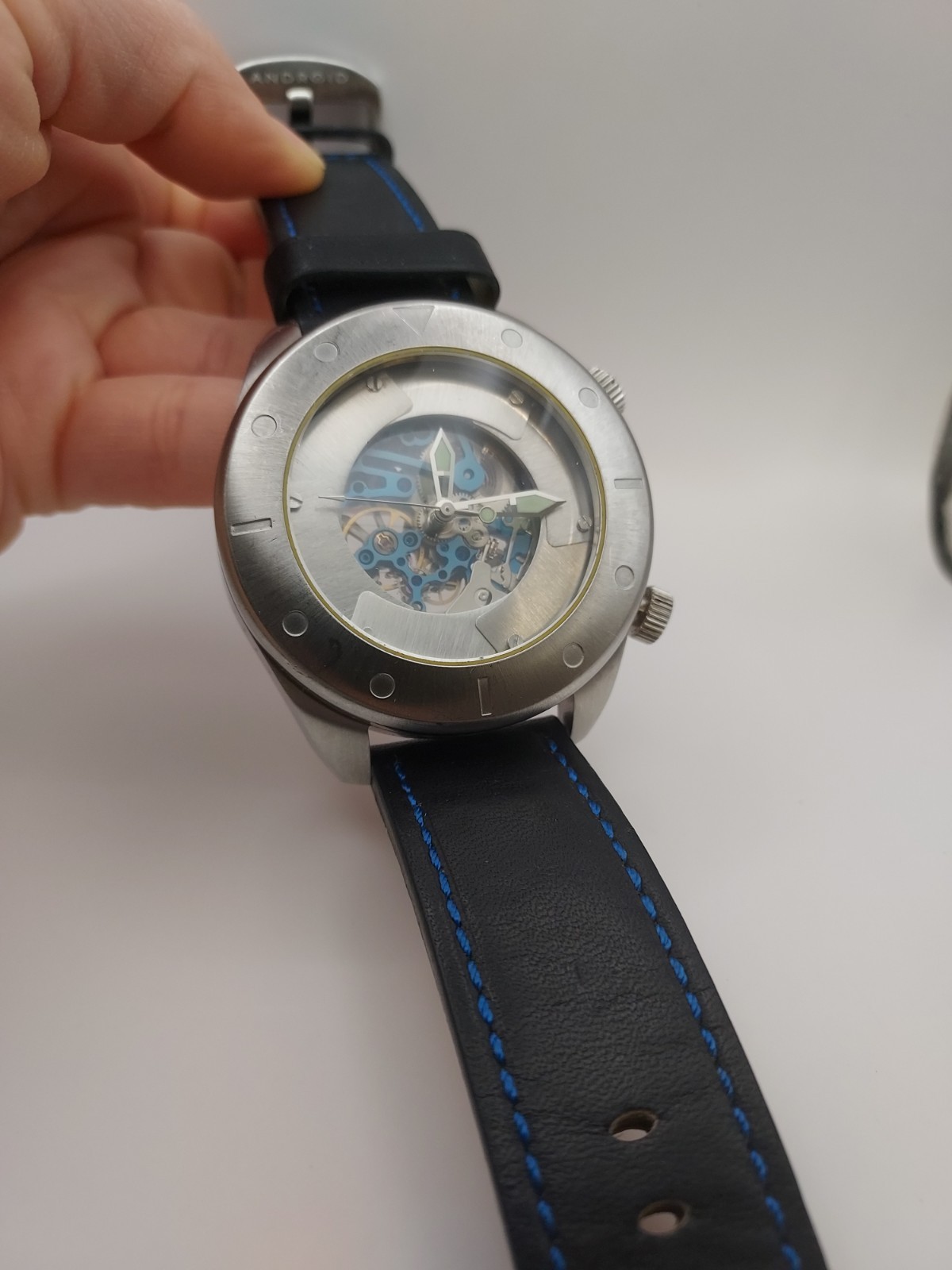 ANDROID Men's Skeleton Automatic Watch, Leather S… - image 4