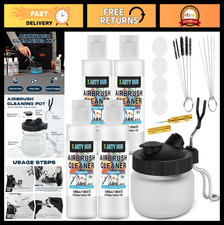 Airbrush Cleaning Kit - 4 x 4.05 fl oz Cleaner  Glass Pot for Water-Based Paint