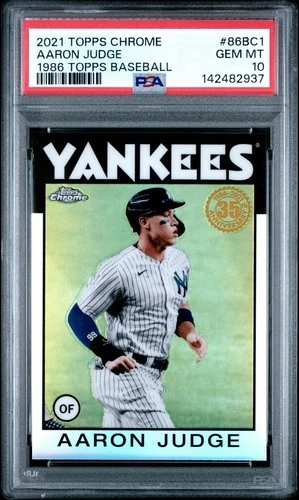 2021 Topps Chrome Aaron Judge #86BC-1 PSA 10 1986 Topps Baseball Yankees MVP