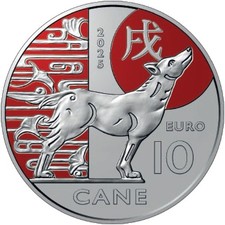 SAN MARINO 2025 10 Euro coin Chinese Lunar Calendar  DOG  Brilliant UNC