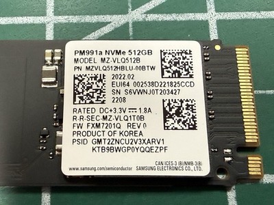 Samsung 512GB PM991a NVMe M.2 Solid State Drive MZVLQ512HBLU-00BH1 MZ-VLQ512B