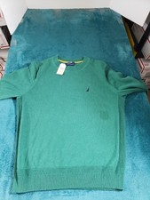 Nautica Sweater Size Medium Mens Green Long Sleeve Crew Neck Preppy NWD
