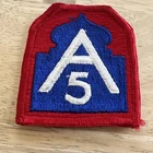 WW2 US 5th Army A-5 Division Shoulder Unit Military Uniform Patch WWII. Nos
