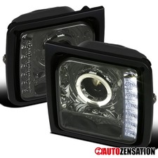 Fit 1997-2001 Jeep Cherokee Smoke Led Strip Projector Headlights Lamp Leftright