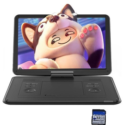 17,5'' Tragbarer DVD Player mit 15,6 Zoll HD Schwenkbaren Bildschirm mit Akku
