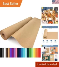 Versatile 17.8" x 1200" Brown Kraft Paper Roll - Perfect for Wrapping & Crafting