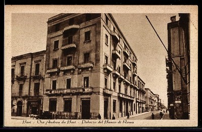 Bari, Via Andrea da Bari, Palazzo del Banco di Roma, Ansichtskarte 