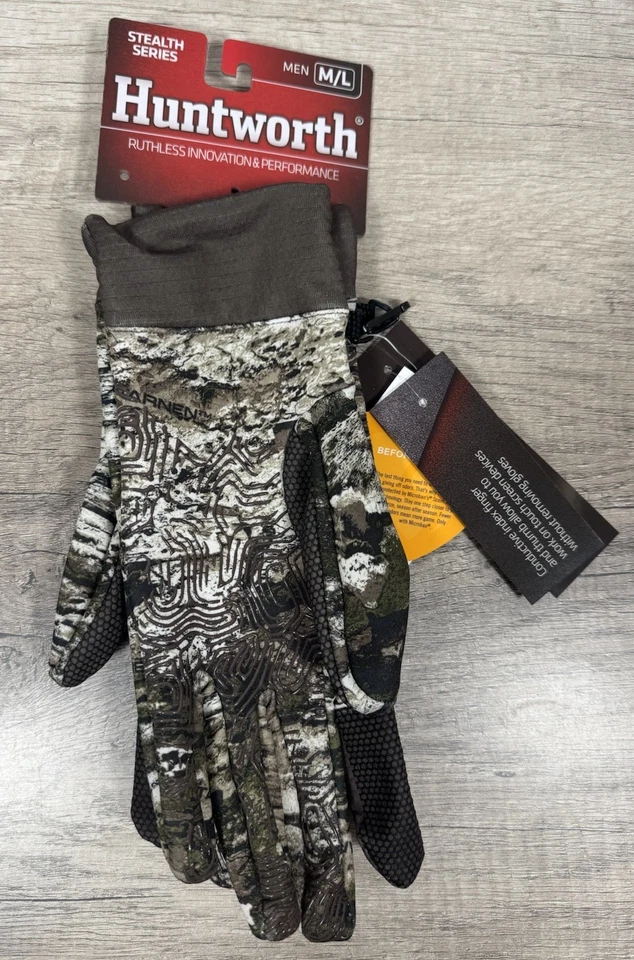 Huntworth Stealth Series Tech Hunting Shooter's Gloves Men's M/L Tarnen Camo - Image 2 of 4