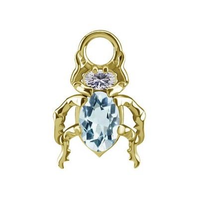 Charms - CoCr NF - Käfer mit blauen Nano-Edelsteinen - Gold - D-085
