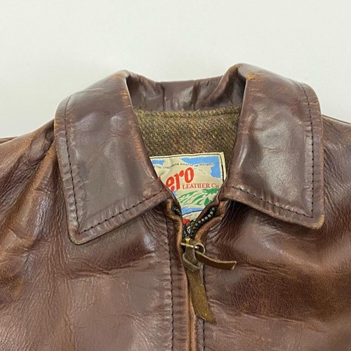 AERO LEATHER Half Belt Horsehide Jacket brown Men's o… - Gem