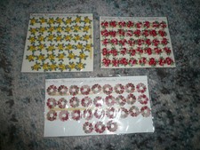 job lot Vintage Embroidered Flowers garland/roses x 110 Patches Craft red-yellow