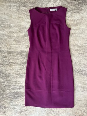 Yves Saint Laurent  F/W2012 Purple/Burg Wool Pencil Dress SZ38 Collection ITALY