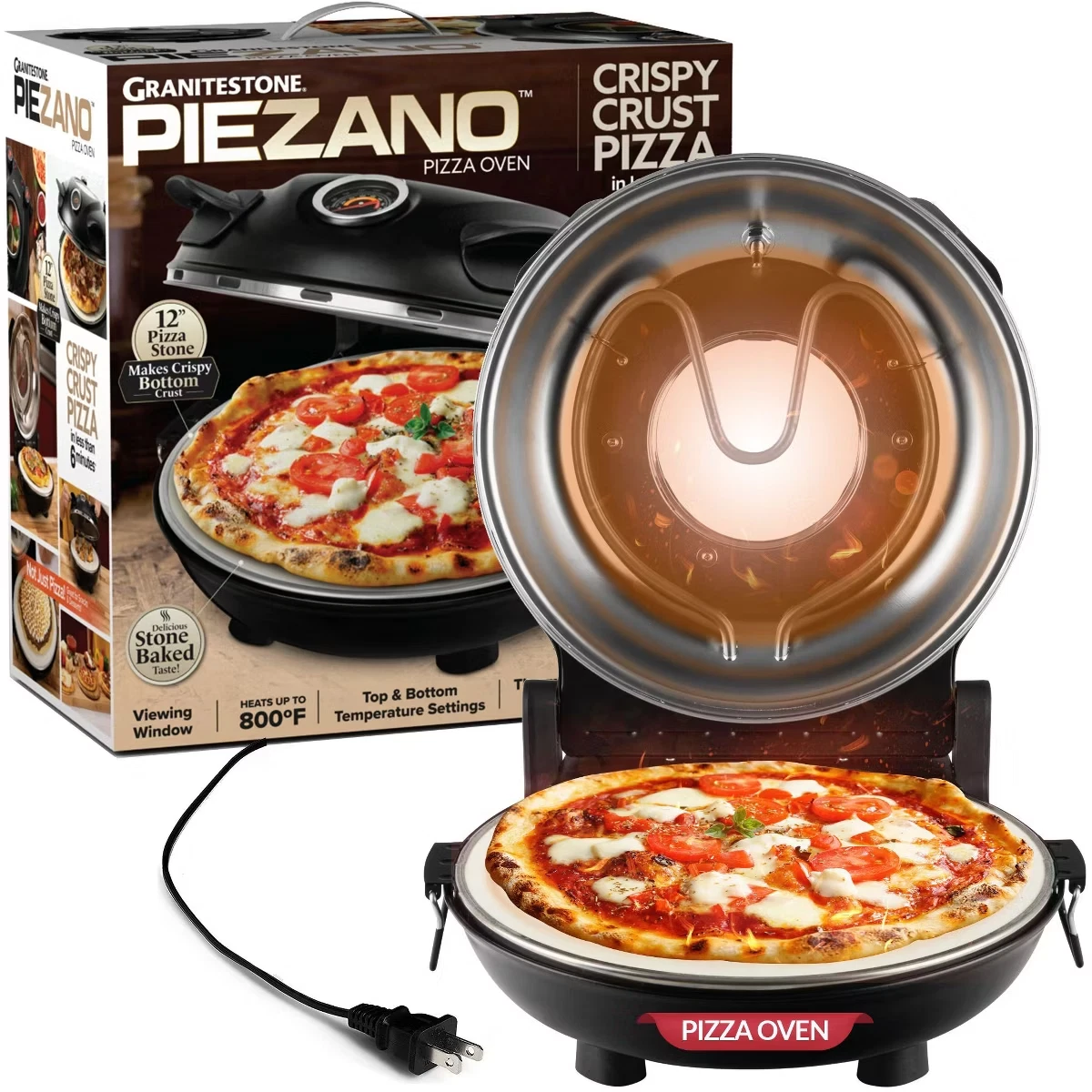 NEW GRANITESTONE PIEZANO Crispy Crust Pizza Oven Electric Pizza Indoor Oven
Opens in a new window or