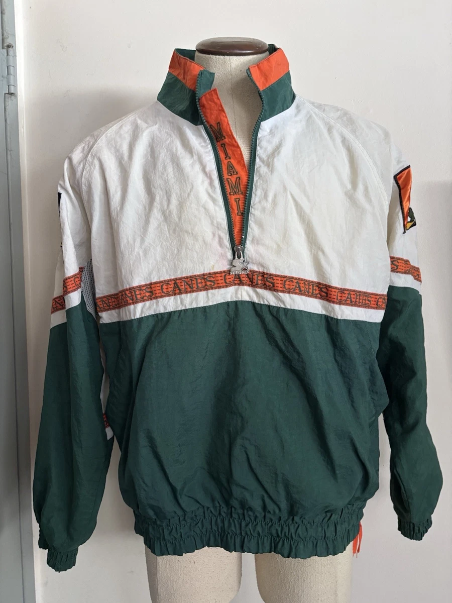 STARTER マイアミハリケーンズ 刺繍ロゴ　ハーフジップ　ナイロンジャケット Starter Miami Hurricanes NCAA Jackets for sale | eBay