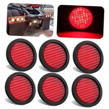 6Pcs 4 Inch Round Led Trailer Tail Lights Kit Red 40 LED Waterproof 4" Brake