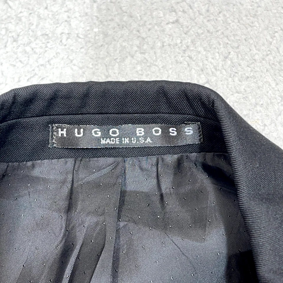 Chaqueta Hugo Boss Para Hombre 42L Negra Cena Esmoquin Lana Virgen Satie Eric Hecha en EE. UU. Foto 3 de 4