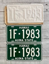 First Hawaii License Plates Set