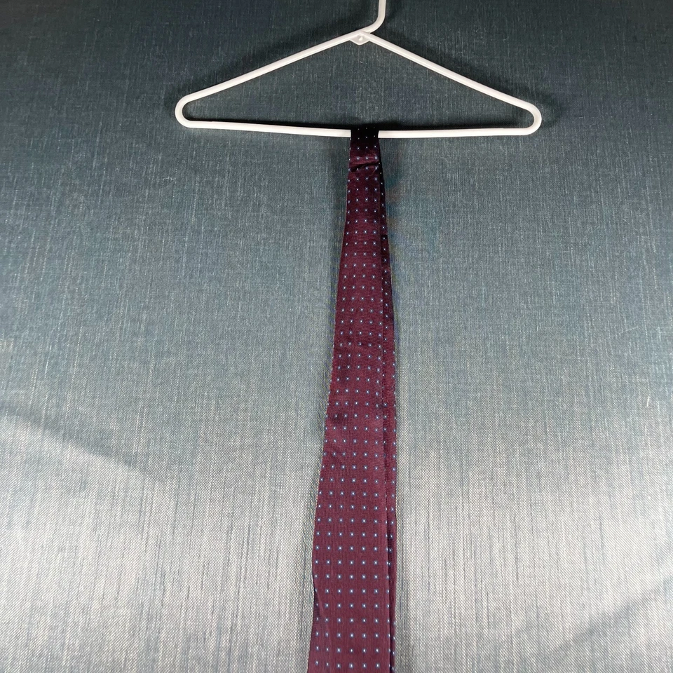 Corbata Giulia Visconti Para Hombres Cuello Granate Estampado Geométrico Seda Oxford Diseñador Formal Foto 3 de 4