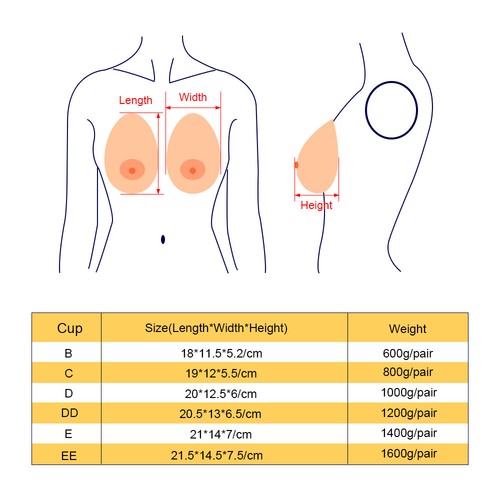 New Upgrade Water Drop Silicone Breast Crossdresser Postoperative Enhancer Brown - Picture 8 of 14