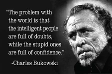 Charles Bukowski The Problem With The World Quote Poster 12x18
